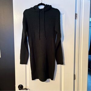 Streetwear Society Dark Green Hooded Sweater Dress